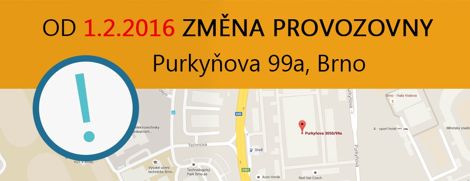 Změna provozovny od 1.2.2016